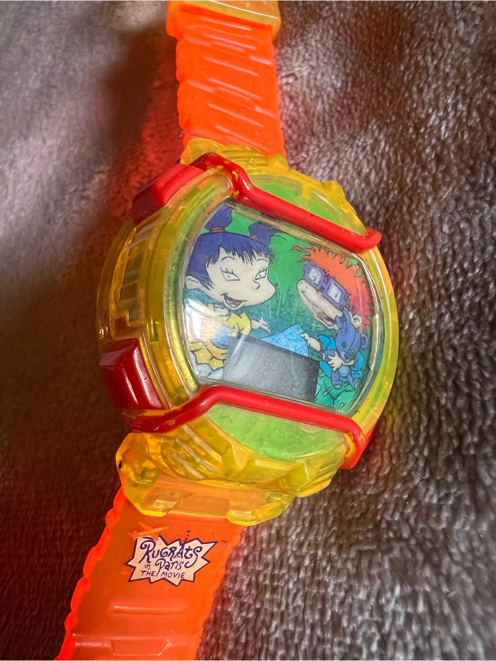 🔥 Vintage Nickelodeon Rugrats in Paris 2000 Burger King Digital Watch Orange